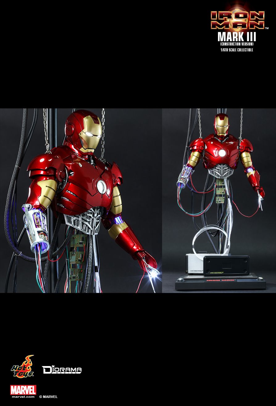JualHotToys.com Toko JUAL HOT TOYS Iron Man Mark III 3 Contruction Version DS003 1/6 Movie Action Figure Harga Murah - MISB Produk Distributor Resmi Jakarta Indonesia