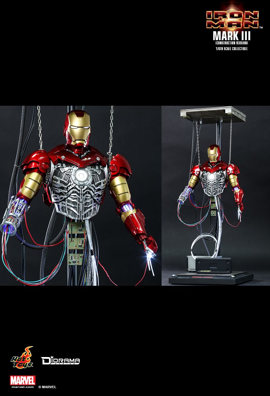 JualHotToys.com Toko JUAL HOT TOYS Iron Man Mark III 3 Contruction Version DS003 1/6 Movie Action Figure Harga Murah - MISB Produk Distributor Resmi Jakarta Indonesia