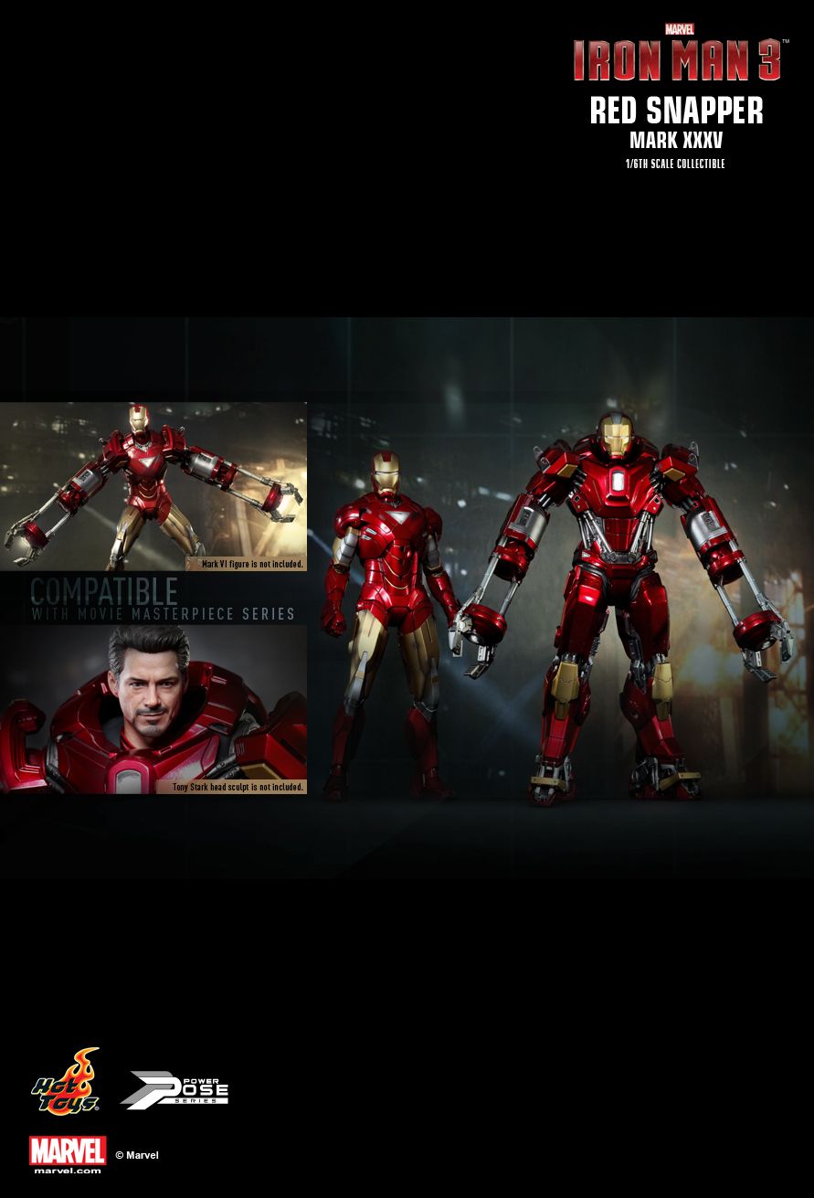 JualHotToys.com Toko JUAL HOT TOYS IRON MAN RED SNAPPER Mark XXXV 35 PPS002 1/6 Movie Action Figure Harga Murah - MISB Produk Distributor Resmi Jakarta Indonesia